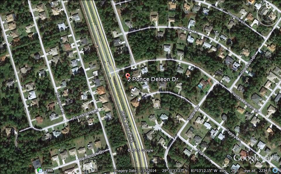 2 Ponce Deleon Drive - Palm Coast - Google Earth